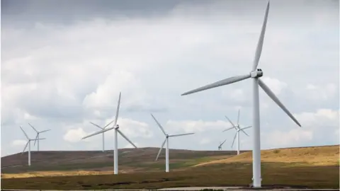 Getty Images Wind farm on the Pennines