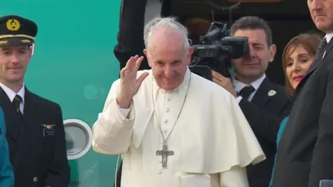 BBC POPE WAVES GOODBYE