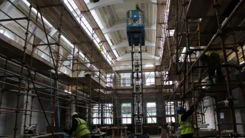 Titanic foundation Construction works inside one of the drawing rooms