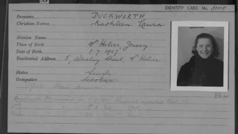 Jersey Heritage Kathleen Duckworth's prisoner registration card.