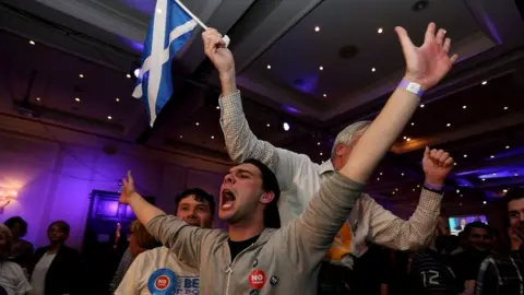 PA Media No campaigners celebrate