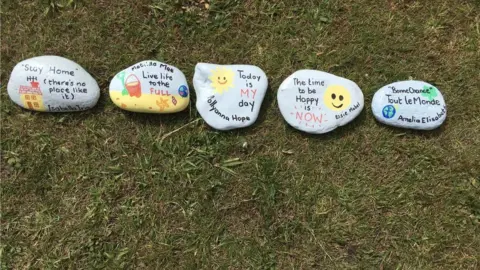 Bethan Morris  Pebbles painted with positive messages