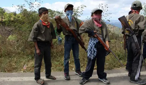 EL SUR GUERRERO Children who have been recruited as soldiers in Mexico