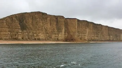 Simon Miles / Lyme Bay RIB Charter Cliff fall at West Bay