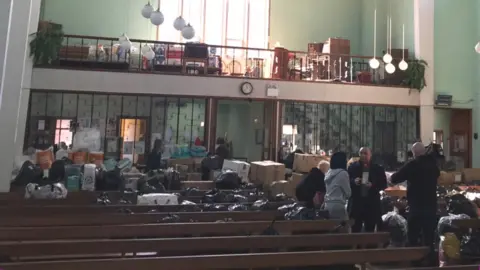 The donations in a church