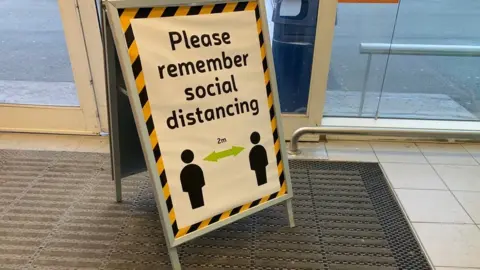 BBC Social distancing sign