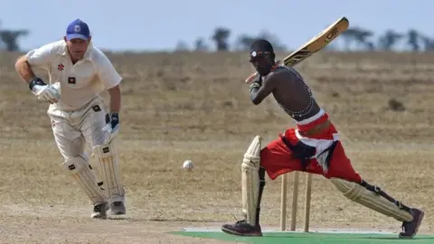 AFP Masai warriors play a British army team