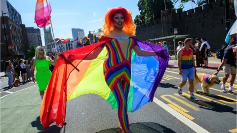 Mark Lewis A drag queen at pride in Cardiff