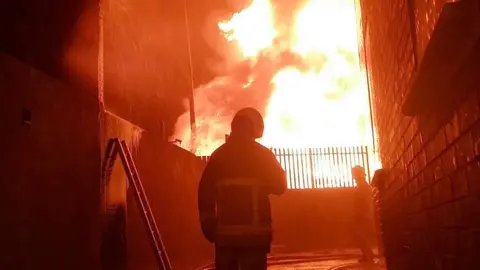 Pacemaker Firefighter at Belfast bonfire
