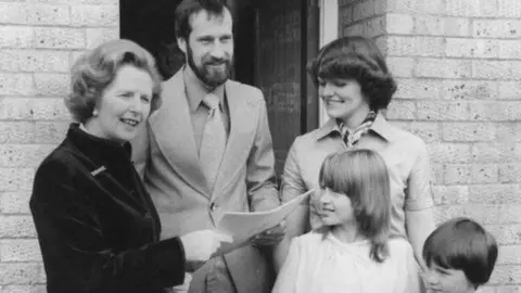 Margaret Thatcher and the first tenants to buy their own home