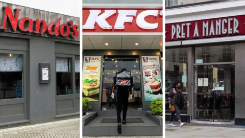 Getty Images/Reuters/PA Nando's, Pret and KFC