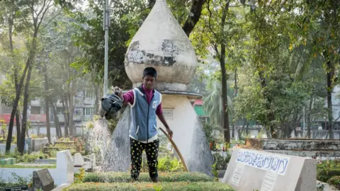 Amirul Rajiv Watering at Azimpur cemetery