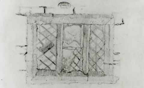 Brontë Parsonage Museum Emily Brontë's pencil sketch of a window, 1828