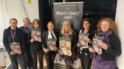 Christina Gabbitas Christina Gabbitas (third from right) with pupils at Northallerton School and Sixth Form College