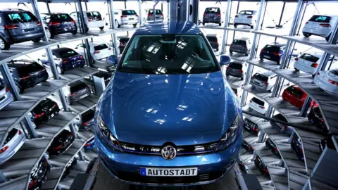 AFP/getty images VW e-Golf in circular cat tower