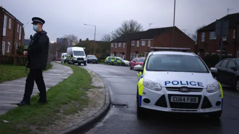 Police on Affleck Road, Colchester