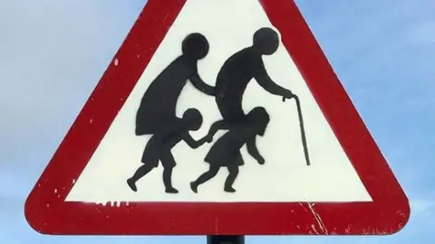 Banksy Banksy road sign in Clevedon