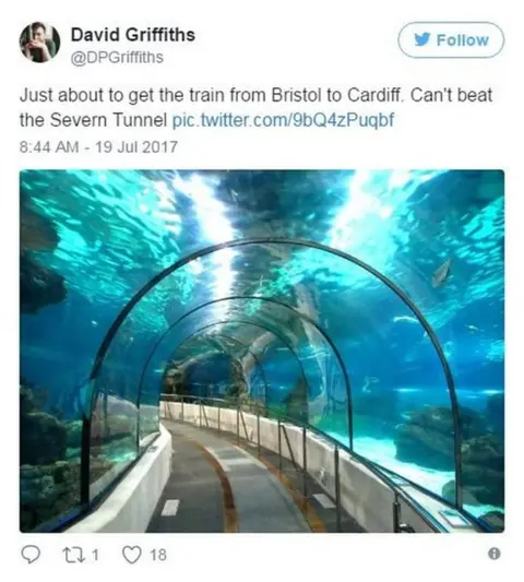 @DPGriffiths @DPGriffiths "Just about to get the train from Bristol to Cardiff. Can't beat the Severn Tunnel."