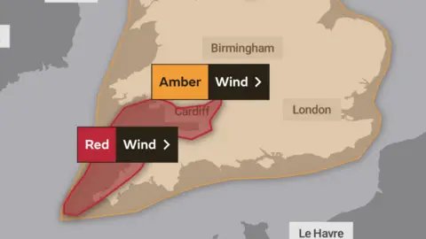 The Met Office Map of weather warnings