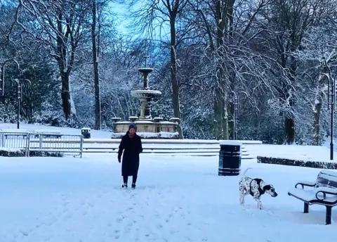 Snow in Aberdeen on Tuesday