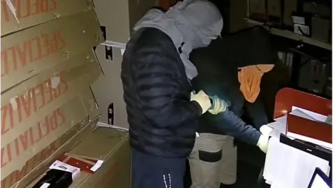 cctv footage of Moneymore bike shop break in on 07/03/2022