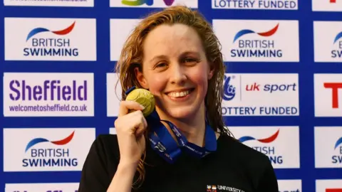 Getty Images Swimmer Hannah Miley was on the last Flybe flight back to Aberdeen