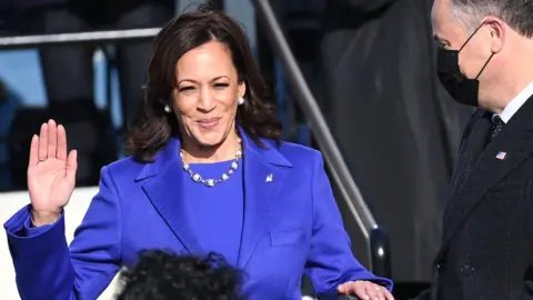 Getty Images Kamala Harris taking the oath