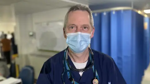 Ben Schofield/BBC David Kirby, a consultant in emergency medicine