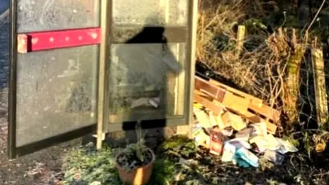 Books dumped at phone box