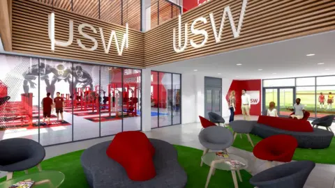 Pick Everard A computer generated image of what the inside of the sports park will look like