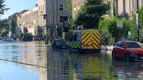 LFB Islington road flooded