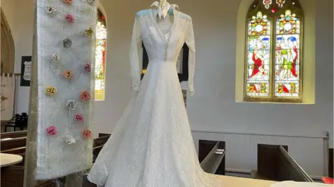 West Monkton Church A wedding dress on a mannequin