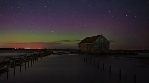 Gary Pearson Northern lights at Thornham in Norfolk