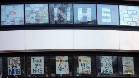 Getty Images Messages of support for NHS