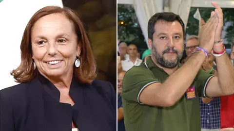 AFP/epa Luciana Lamorgese (L) and Matteo Salvini