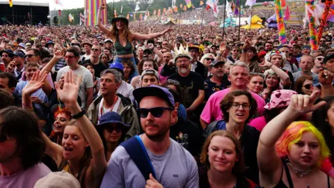 PA Media Crowd at Glastonbury