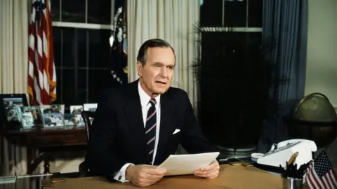 Getty Images President Bush Speaking from the Oval Office
