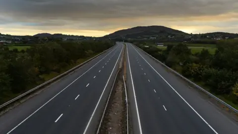 Getty Images The Belfast to Dublin road crosses the border