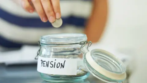 Getty Images pension savings jar