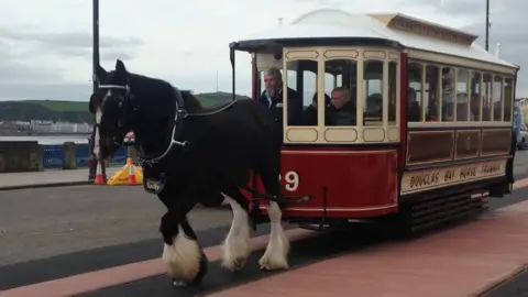 BBC Horse tram on Douglas Promenade