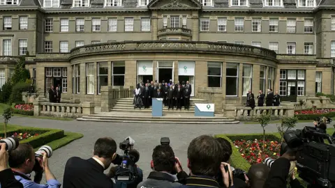Getty Images World leaders gathered at the Gleneagles hotel in 2005
