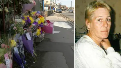 Susan Gravel and scene of the crash