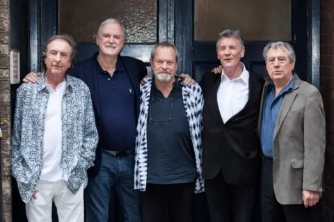 Daniel Leal-Olivas/EPA/Shutterstock Left to right: Eric Idle John Cleese Terry Gilliam Michael Palin and Terry Jones