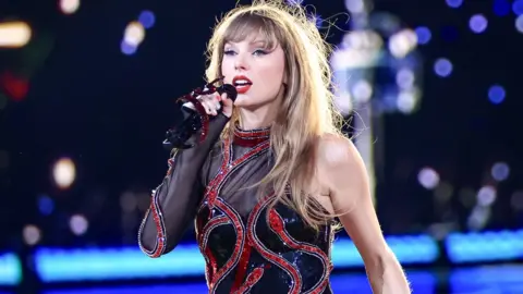 Getty Images Taylor Swift performs onstage in Sao Paulo, Brazil.