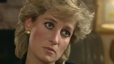 BBC Diana during the interview in 1995