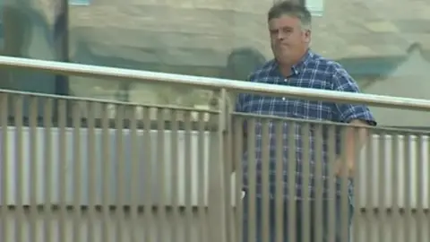 BBC Richard Wyn Lewis arriving at Caernarfon criminal justice centre