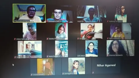 Subhransu Dash Students attend a class on Zoom