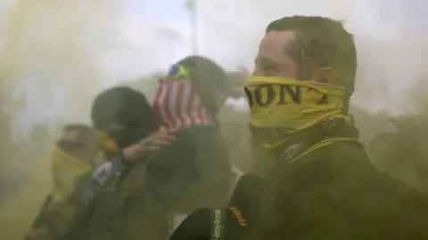 Reuters Proud Boys members rally in Portland, Oregon last weekend