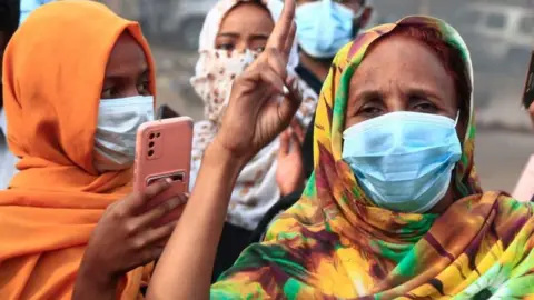 AFP Protesters in Khartoum chant "no to military rule"