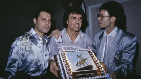 Getty Images Freddie Mercury, Dave Clark and Cliff Richard